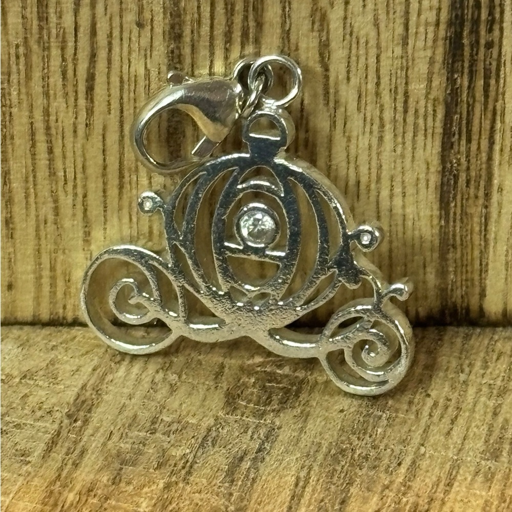 David Tutera Sterling Silver Cinderella Carriage Charm With Diamond Accent